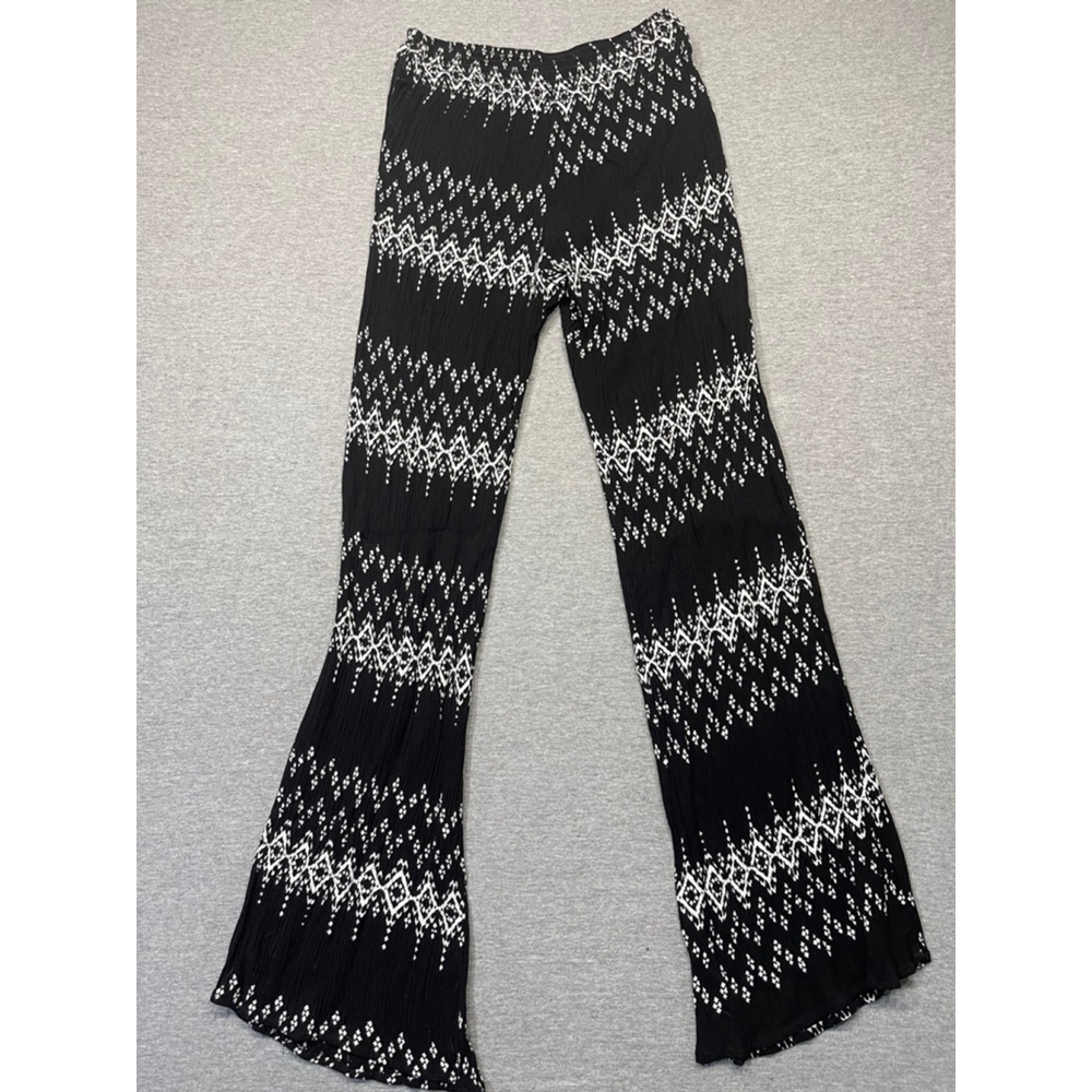 Women's Friday Black & White Printed Pants Size S Pull on Y2K - Picture 3 of 3